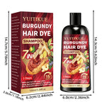 100ml Burgundy Herbal Hair Dye Shampoo 7 in 1 Color Treatment