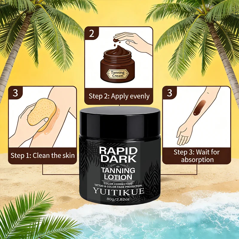 YUITIKUE Rapid Dark Tanning Lotion Bronzer and Tattoo Color Protector