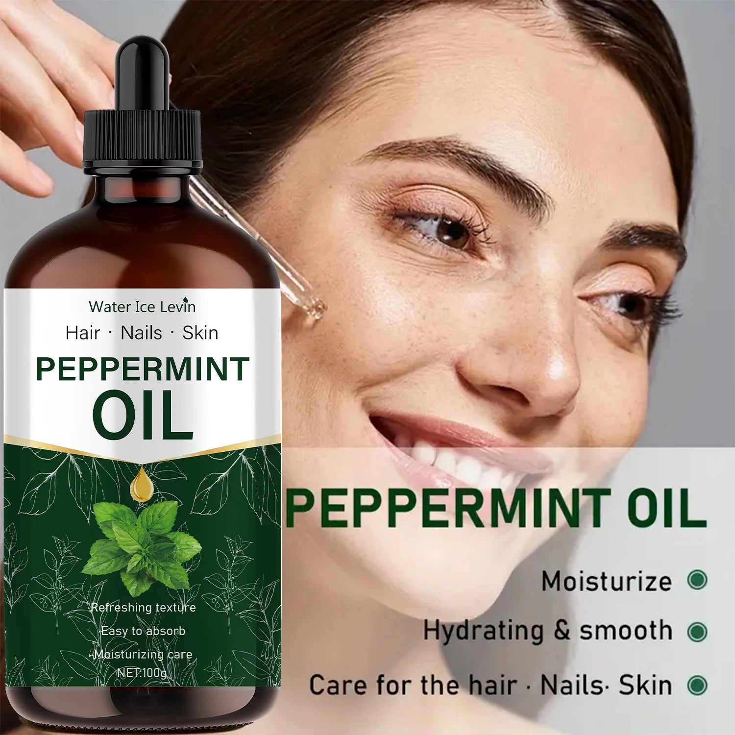 Peppermint Essential Oil Natural Moisturizing Body and Hair Care 100g - 3