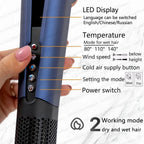 2-in-1 Professional Hair Dryer and Straightener with LED Display