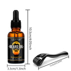 Beard Growth Kit Sandalwood Beard Oil and Facial Hair Roller for Men