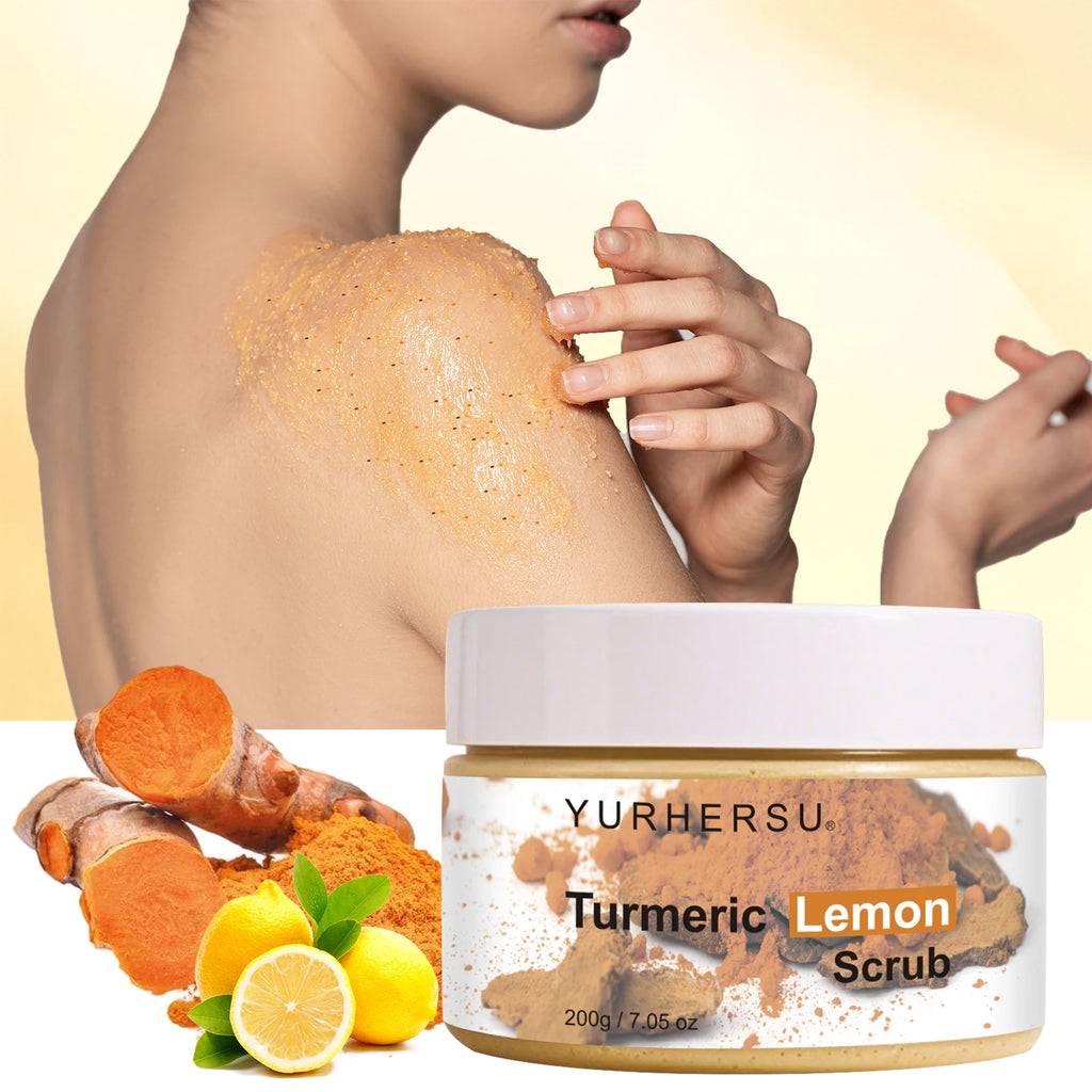 Turmeric Vitamin C Exfoliating Body Scrub Brightening Skincare 200g