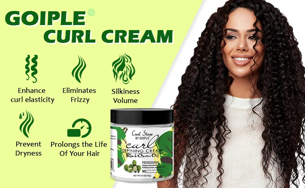 Goiple Black Castor Oil Curl Defining Cream and Hair Strengthening Kit