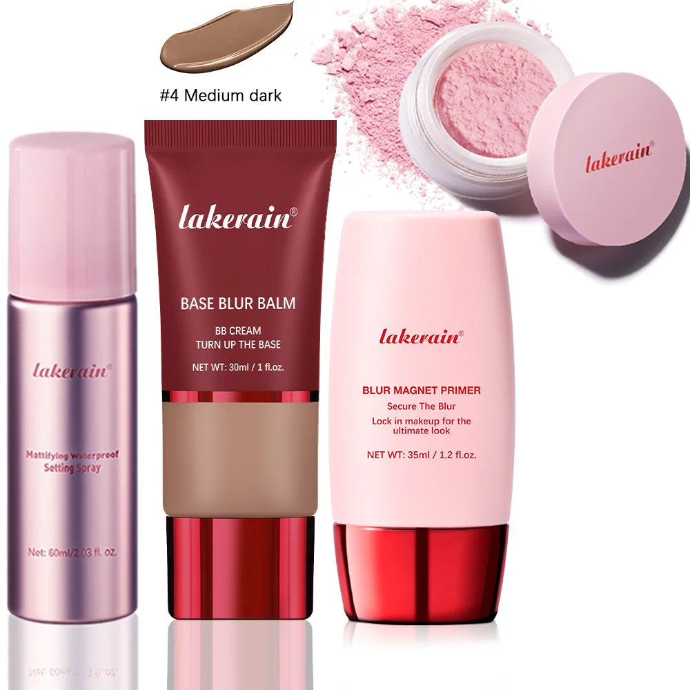 4-Piece Long-Lasting Matte Face Makeup Set - 30