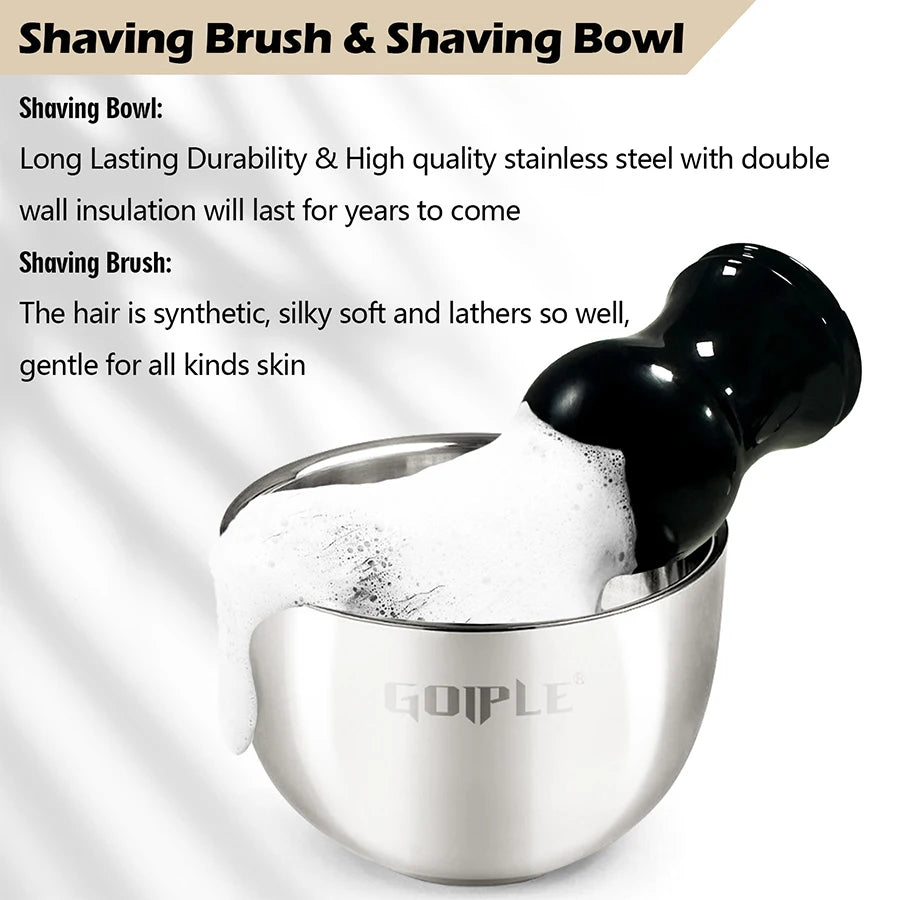 Goiple Men Beard Grooming Kit Shaving Cream and Beard Filler Pen Set - 3