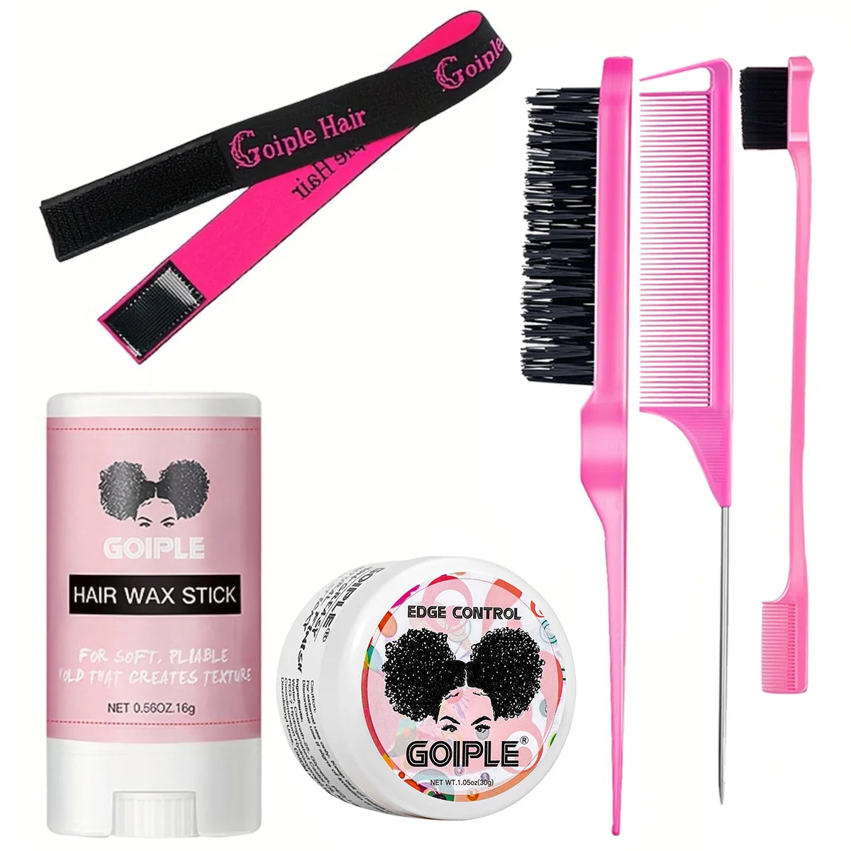 Goiple Hair Wax Stick and Edge Control Styling Kit with Combs - 1