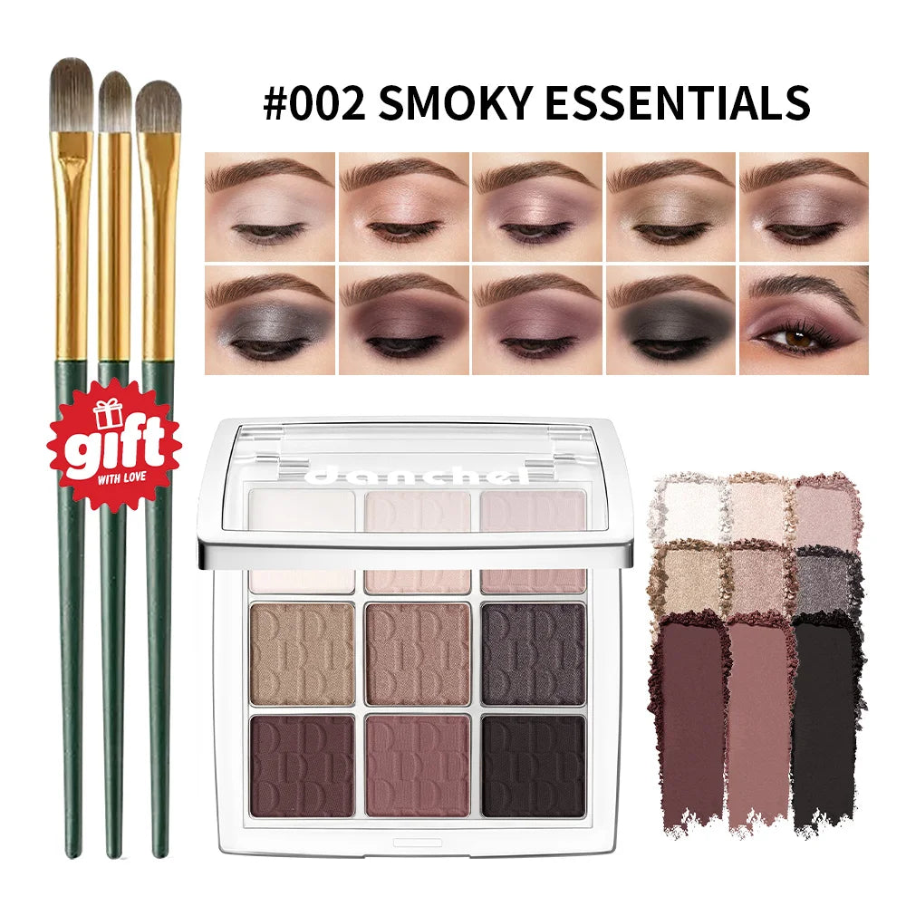 9-Color Eyeshadow Palette with Makeup Brush
