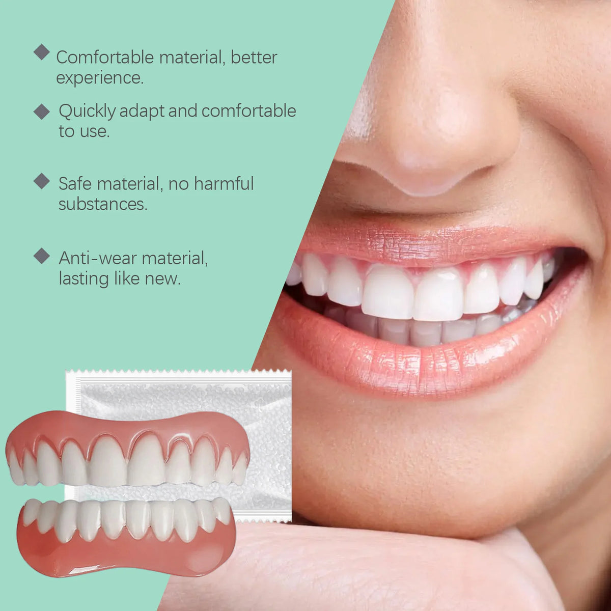 Flexible Silicone Cosmetic Dentures for Natural Smile