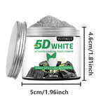 5D White Activated Charcoal Tooth Powder Natural Teeth Whitener 60g