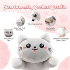 Cute Cat Heated Plush Pillow for Period Cramps and Back Pain