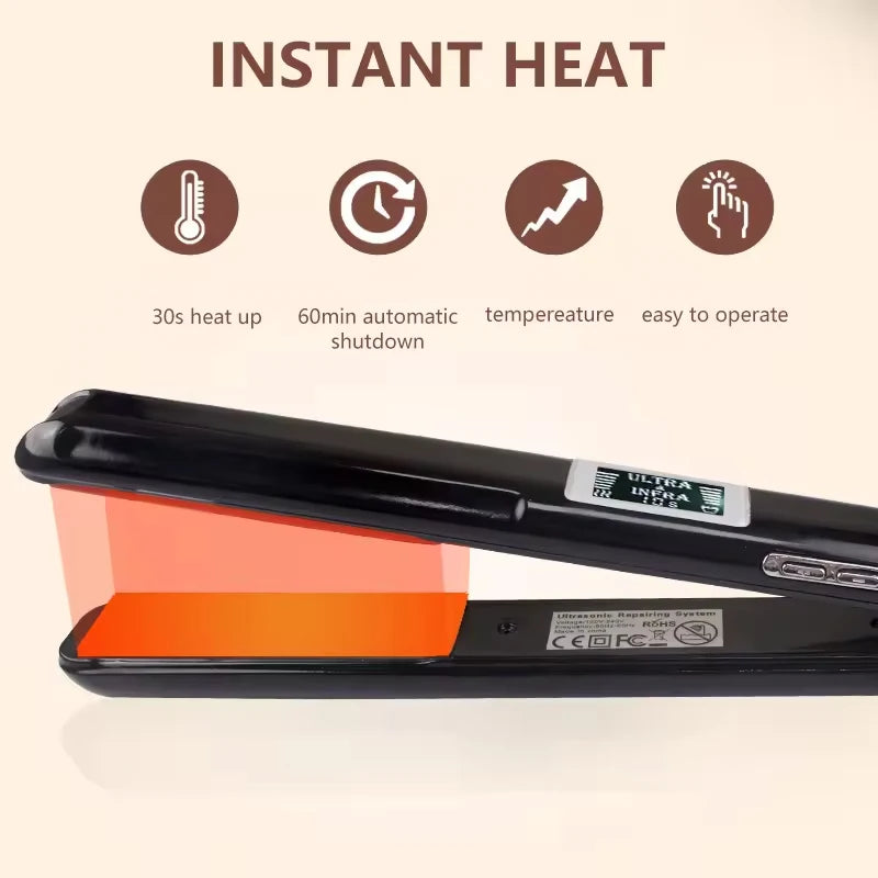 Infrared Ultrasonic Hair Care Iron Professional Deep Repair Straightener