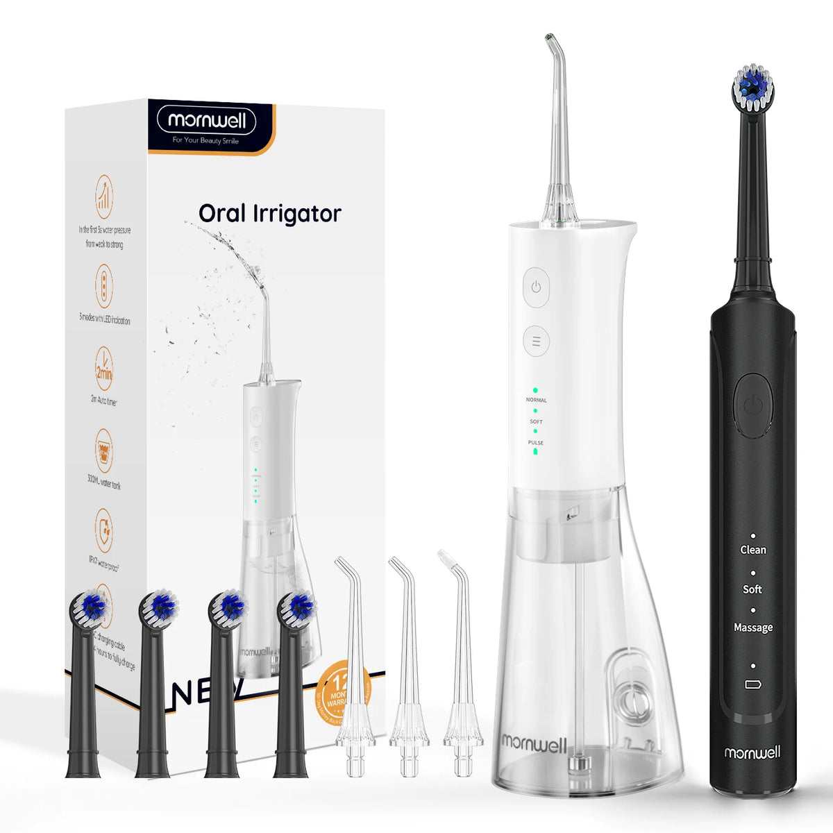 Electric Toothbrush and Water Flosser Oral Care Set