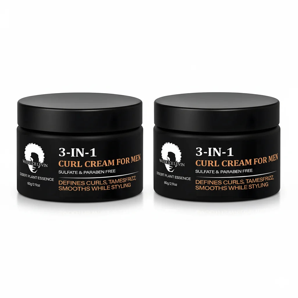 Mens 3-in-1 Curl Cream Hair Styling Pomade Frizz Control 60g