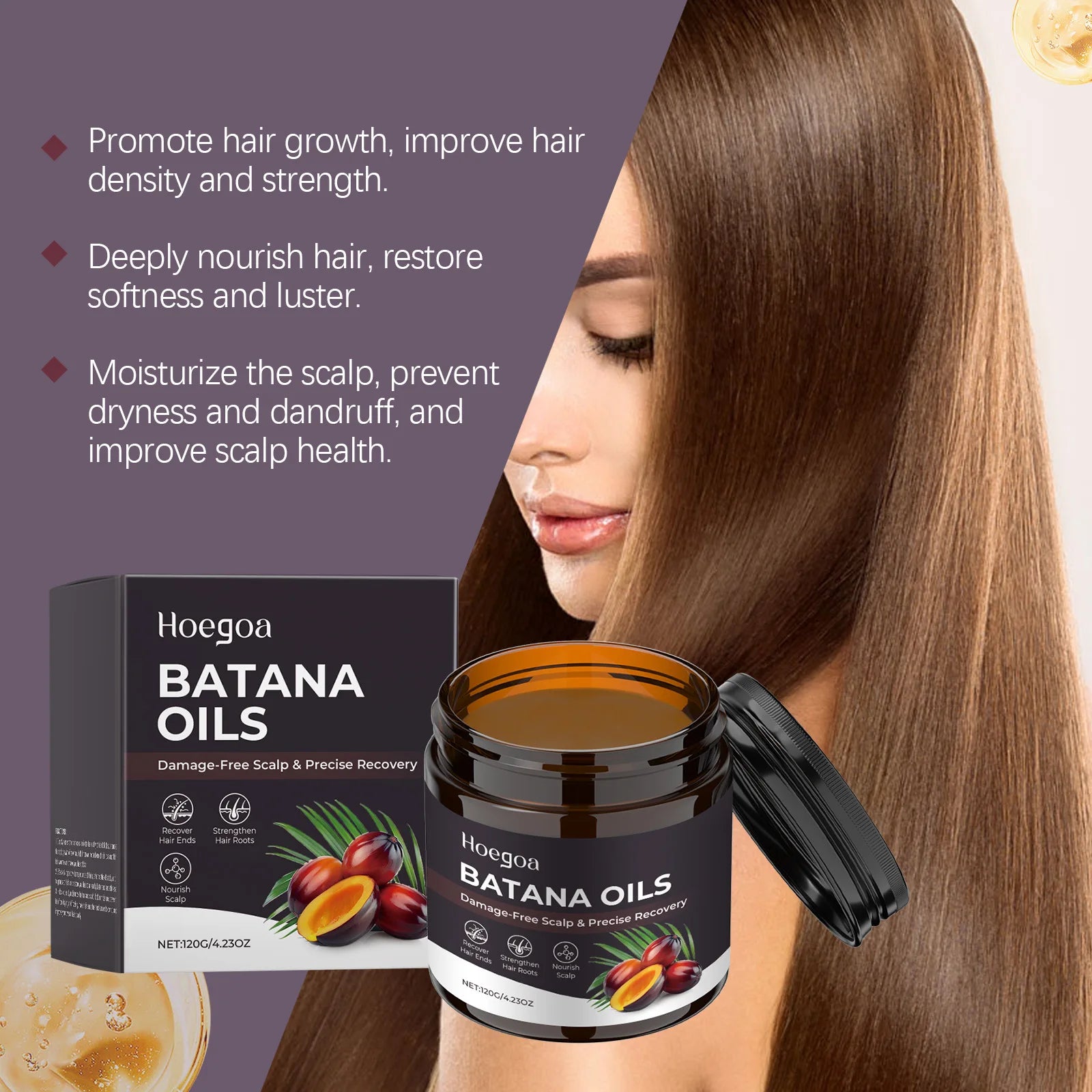Pure Natural Batana Oil Hair Mask for Scalp Nourishment and Growth 120g - 6