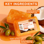 Honey Coconut Oil Soap Natural Cleansing Moisturizing Bar for Face Body