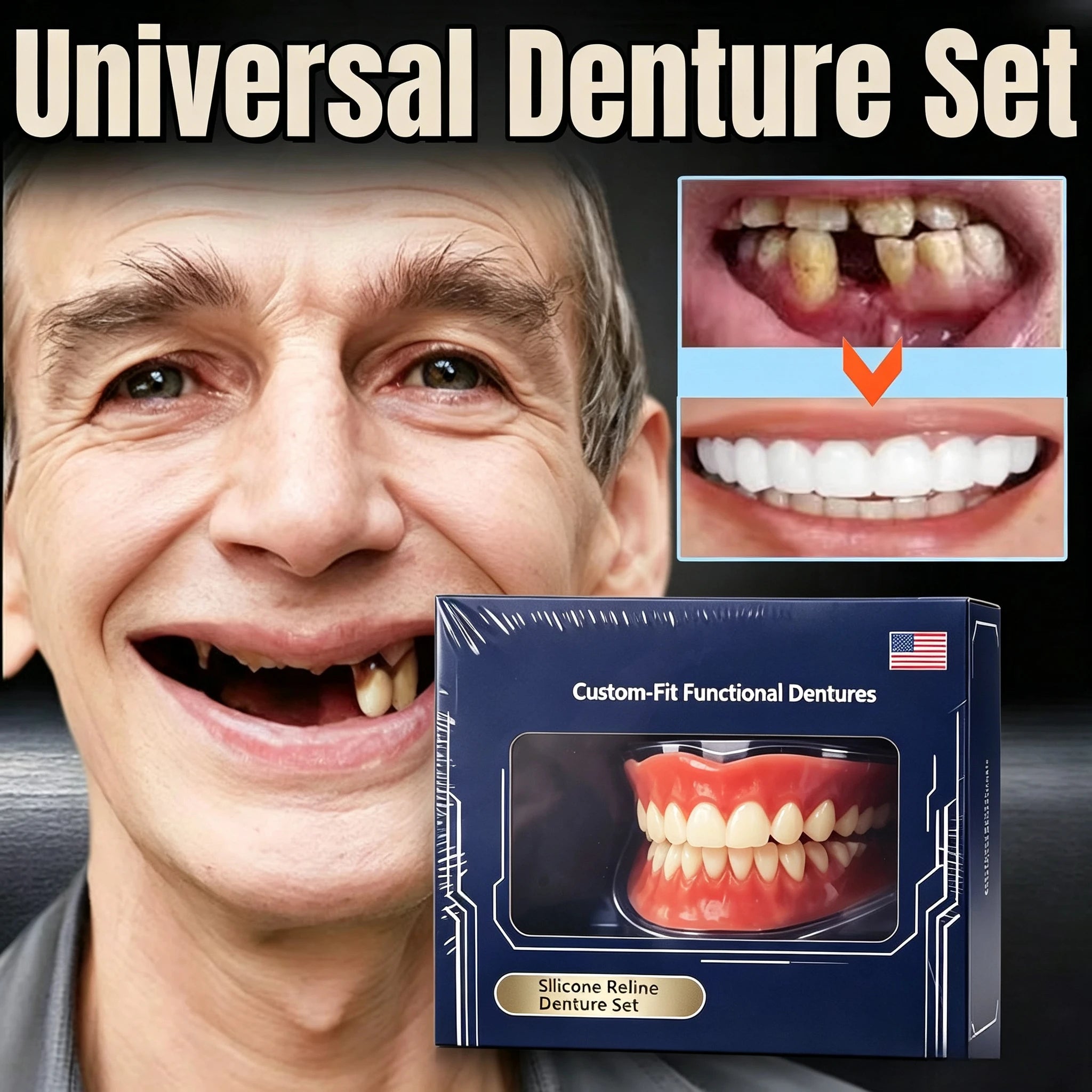 Full-Mouth Silicone Denture Set for Natural Smile - 2