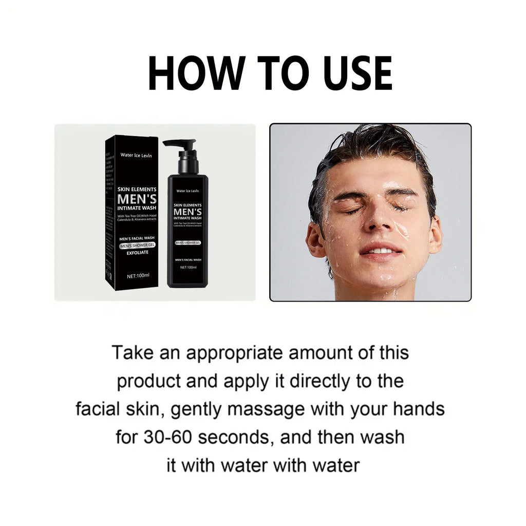 Water Ice Levin Mens Facial Cleanser Oil Control Deep Pore Face Wash