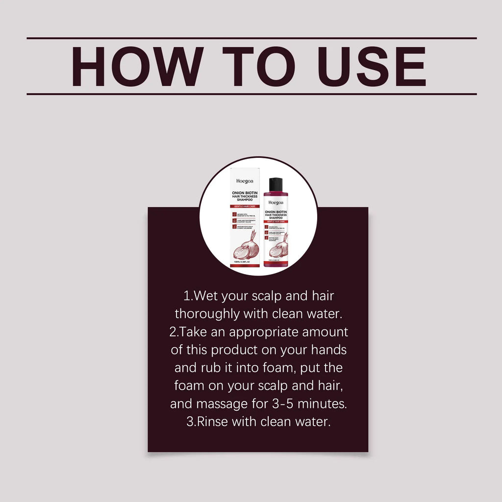 Onion Biotin Volumizing Shampoo for Hair Growth and Thickness