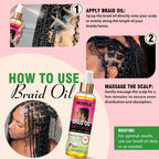 Rose Extract Braid Oil for Itchy Dry Scalp Cornrows Locs and Twists