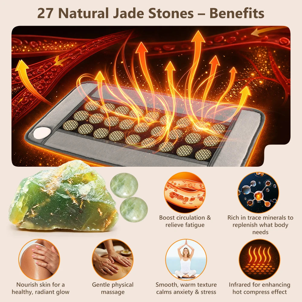 Jade Stone Electric Heating Pad for Pain Relief