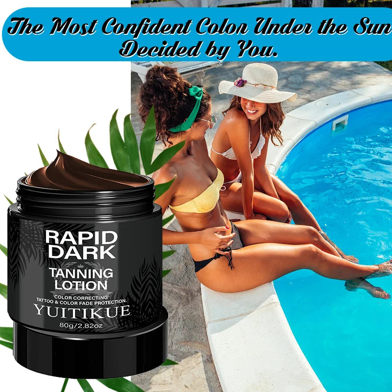 YUITIKUE Rapid Dark Tanning Lotion Bronzer and Tattoo Color Protector
