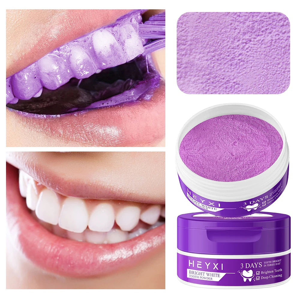 Heyxi Purple Tooth Powder Teeth Whitening and Deep Cleansing Formula - 6