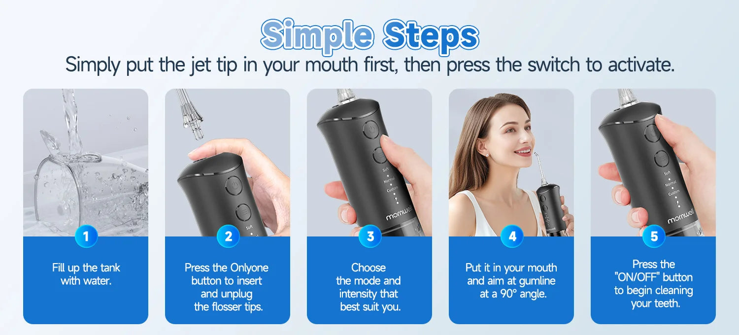 Portable Rechargeable Water Flosser for Teeth Cleaning - 10
