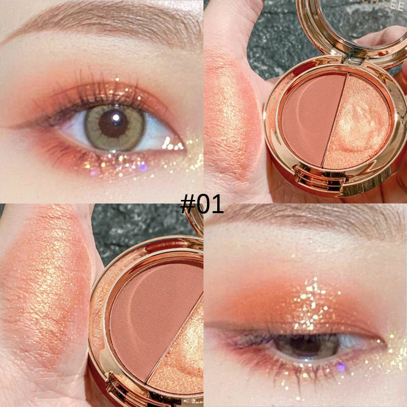 Minsheze Dual Color Eyeshadow Palette Waterproof Glitter Makeup - 11