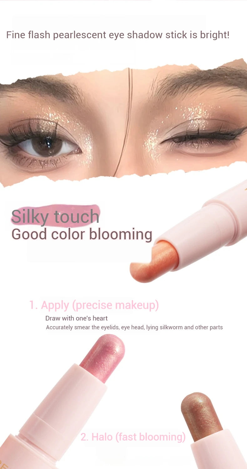 Peiyen 6 Piece Pearlescent Eyeshadow Stick Set Waterproof Shimmer Makeup