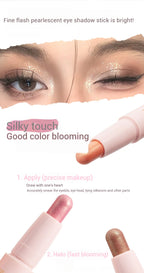 Peiyen 6 Piece Pearlescent Eyeshadow Stick Set Waterproof Shimmer Makeup