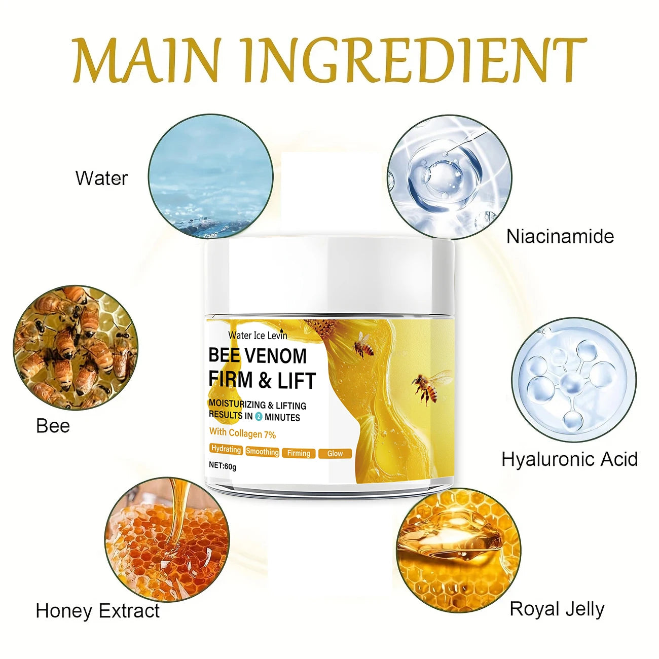 Bee Venom Instant Face Lifting Cream Anti Aging Firming Moisturizer - 3