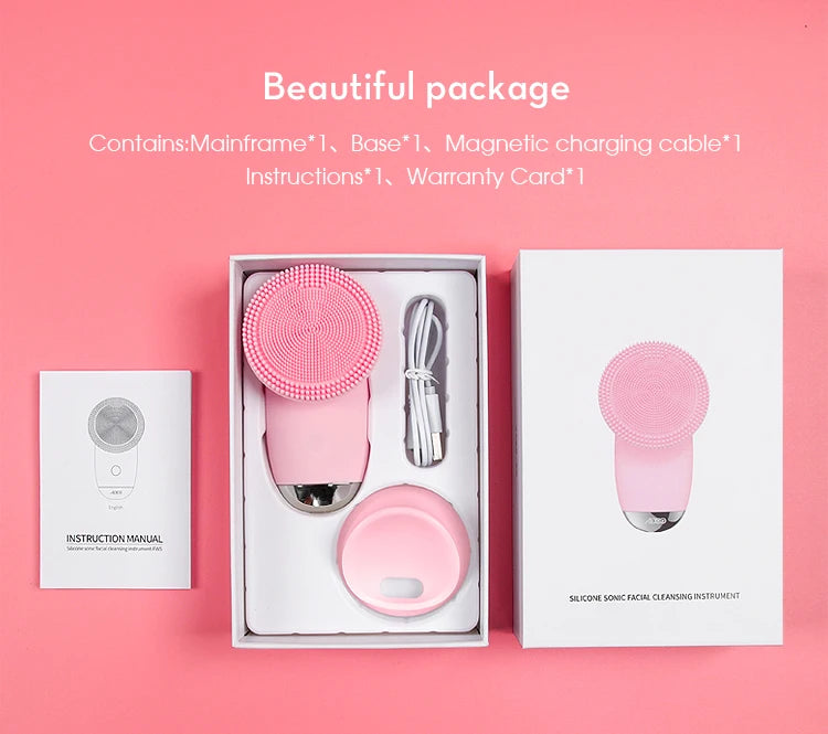 Electric Silicone Facial Cleansing Brush for Deep Pore Exfoliation