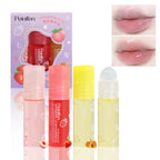 3 Pack Fruity Lip Oil Set Moisturizing Gloss and Hydrating Lip Balm