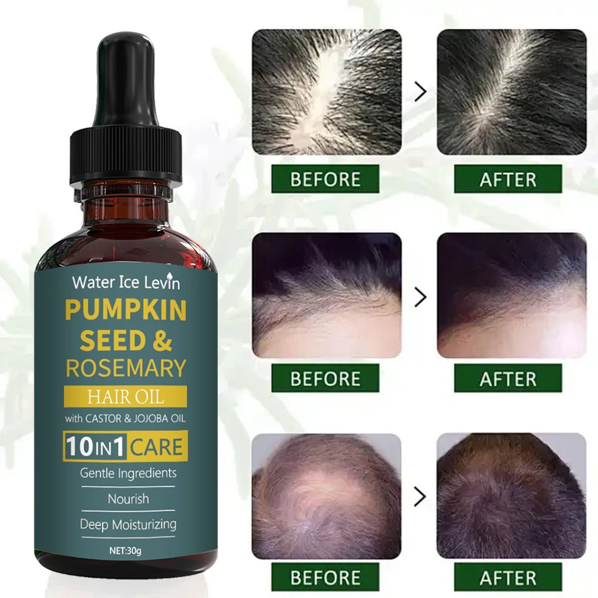 Pumpkin Seed & Rosemary Hair Oil - 10-in-1 Nourishing Scalp Treatment