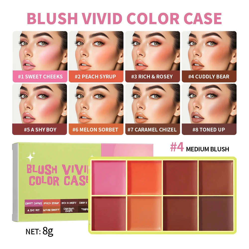 8-Color Cream Highlighter and Contouring Palette