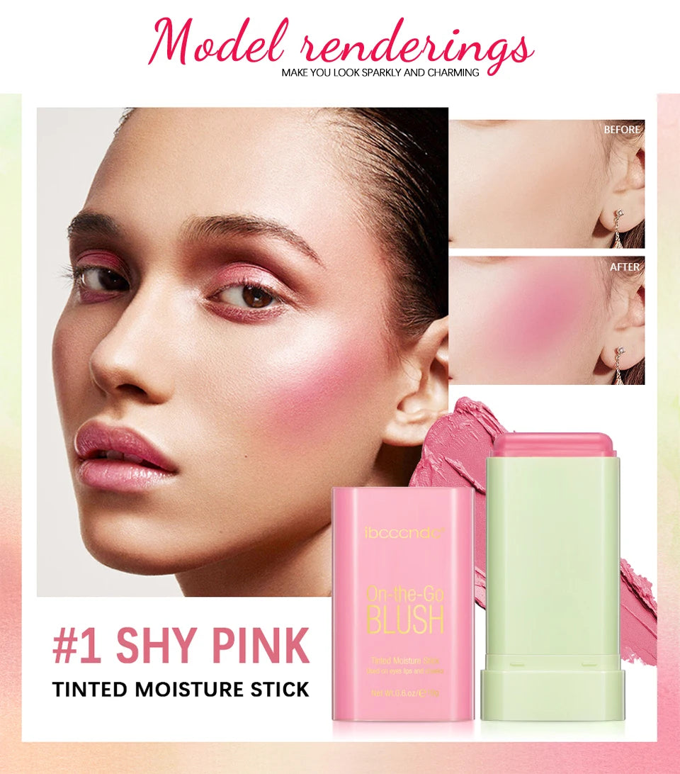 Tinted Moisturizing Blush Stick for Cheeks and Lips