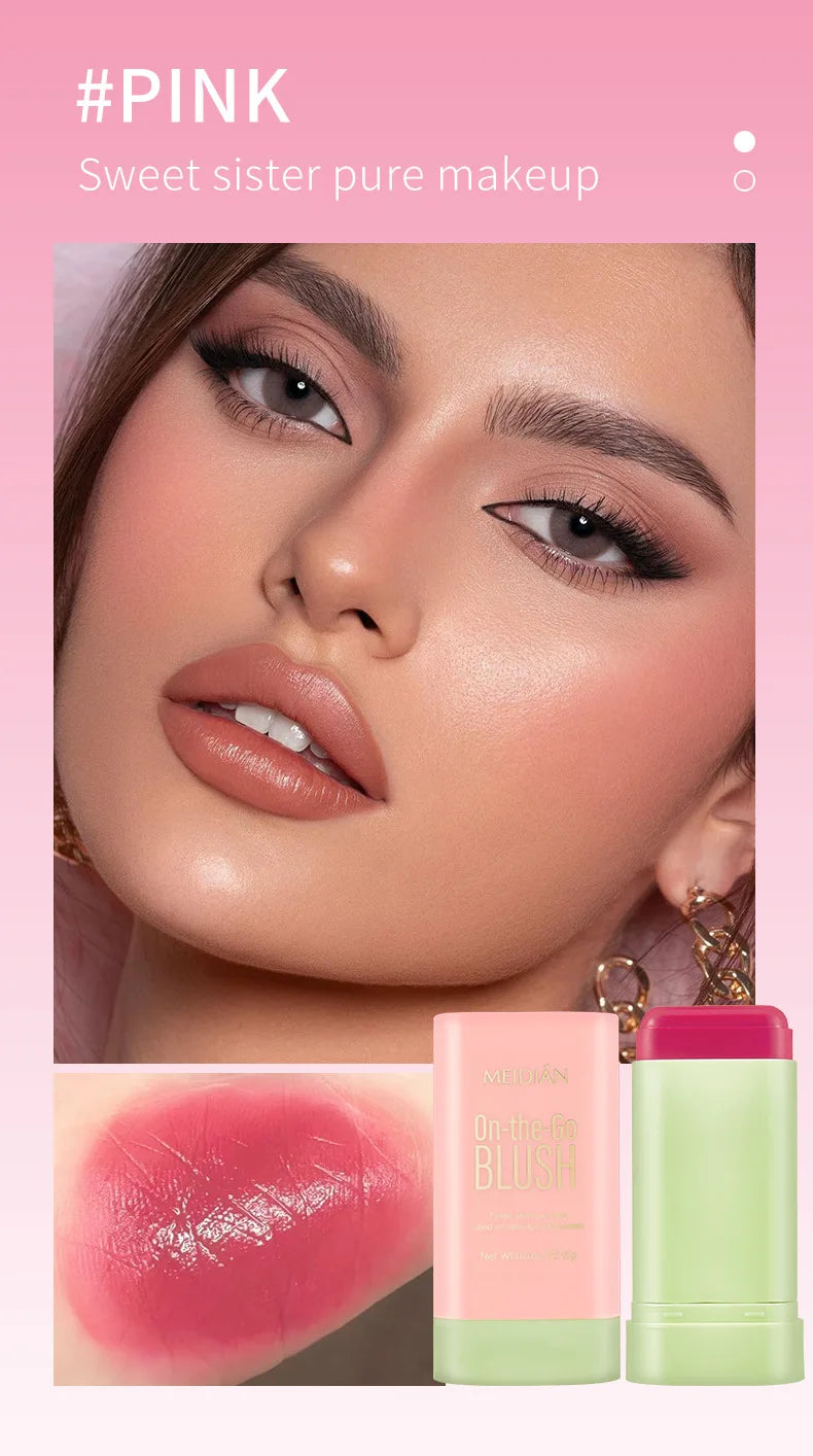 Meidian On The Go Waterproof Blusher Stick Cream Face Makeup