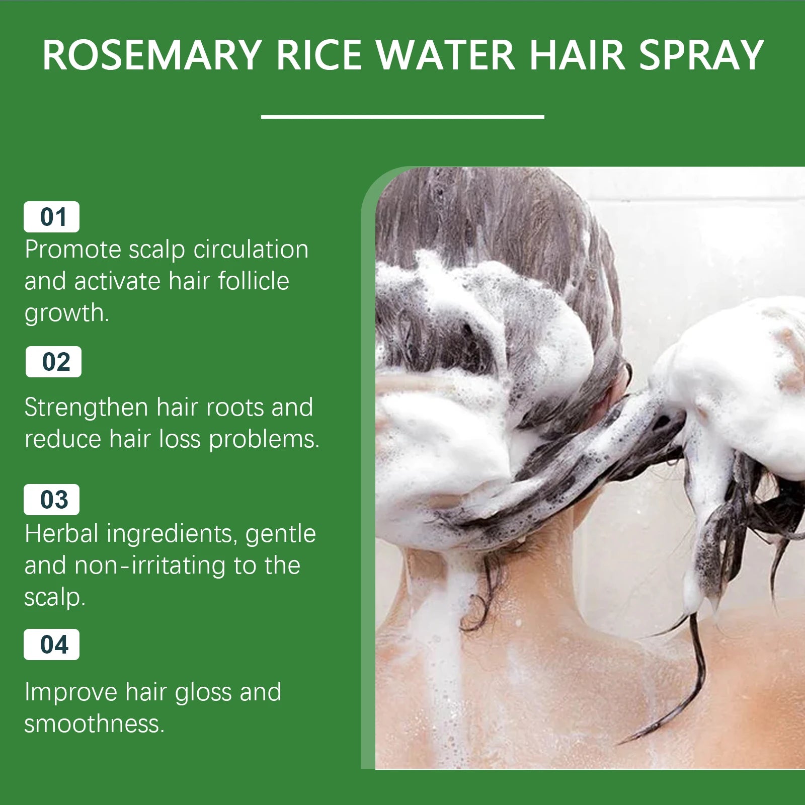 Rosemary Rice Water Hair Growth Spray for Damaged Hair - 15