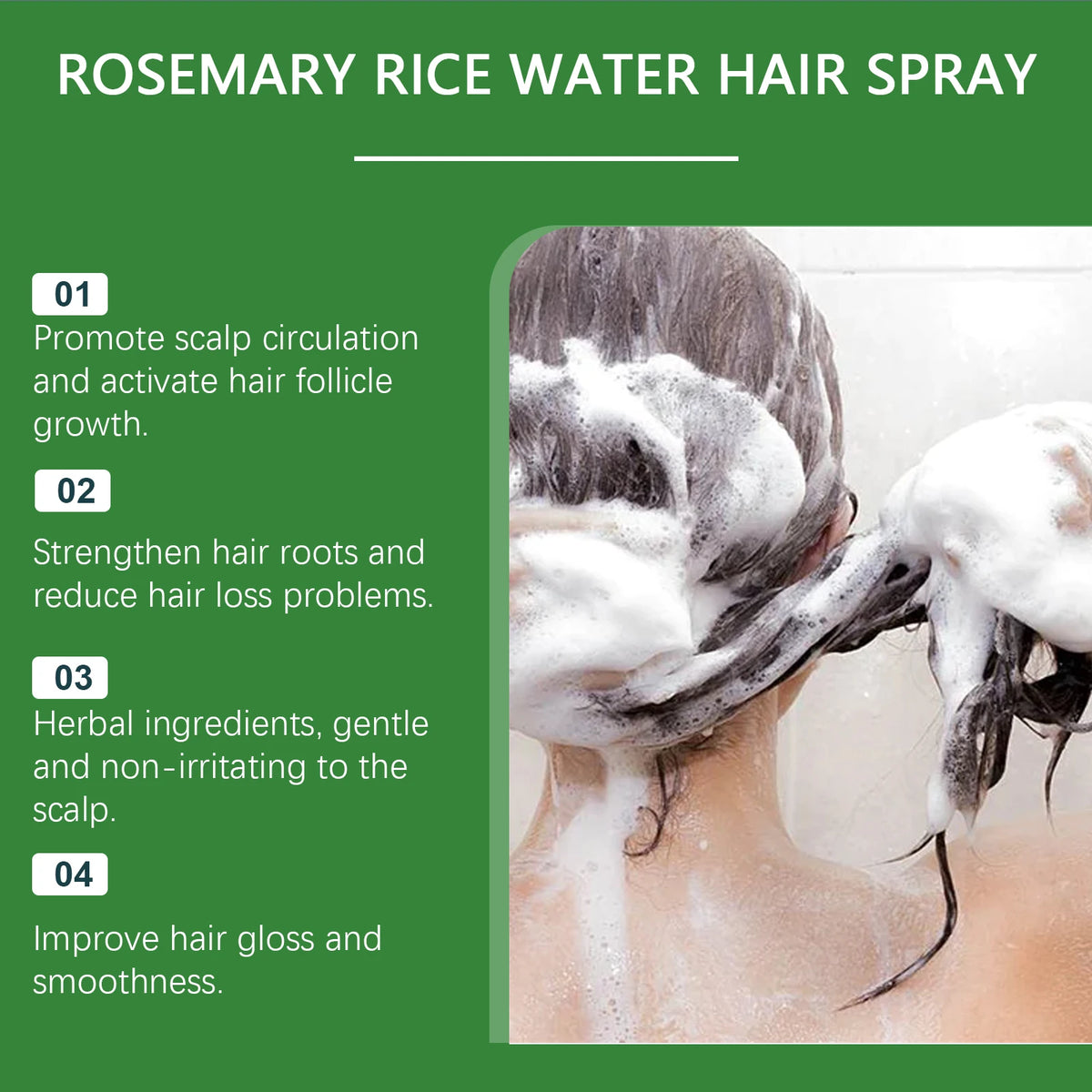 Rosemary Rice Water Hair Growth Spray for Damaged Hair