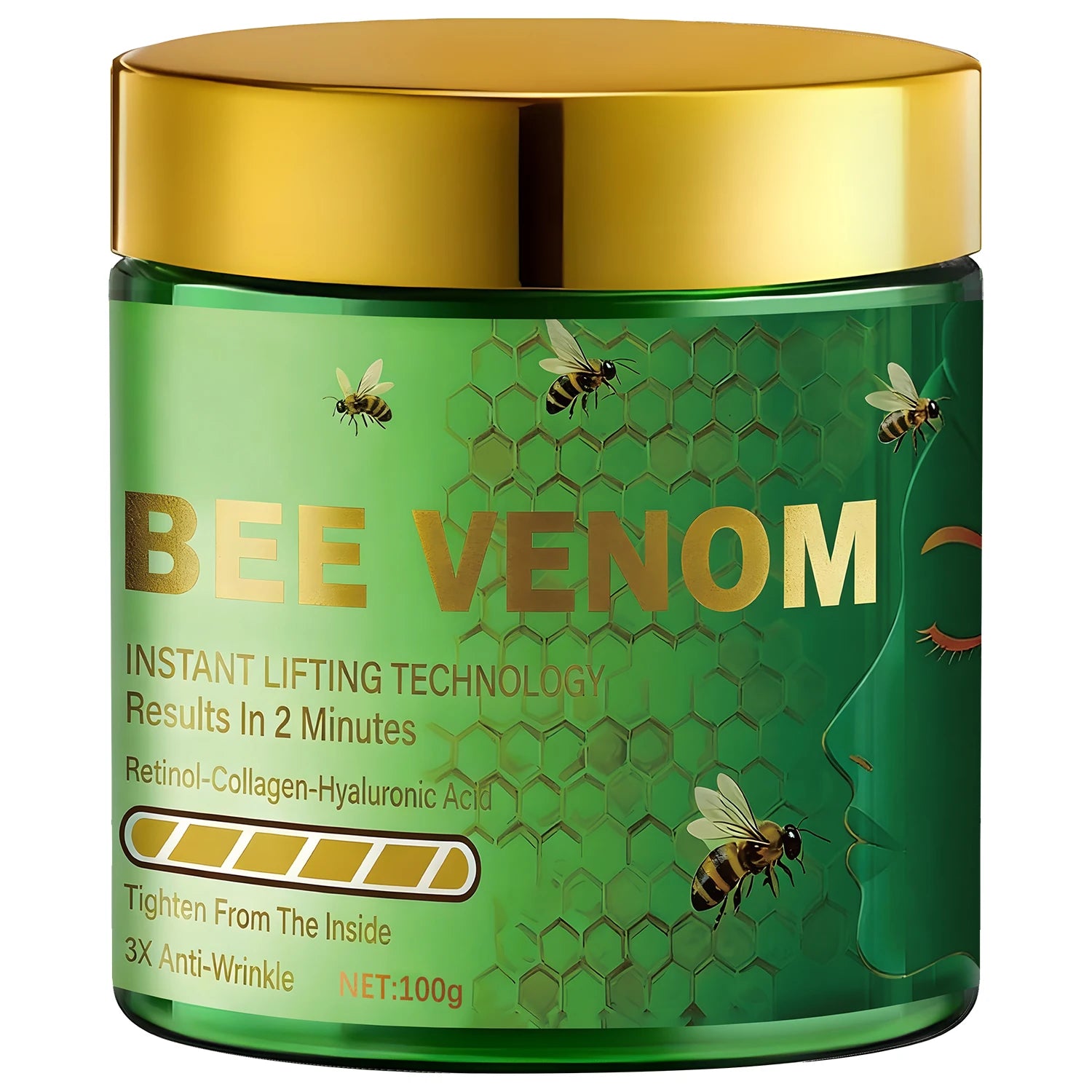Bee Venom Instant Lifting Cream Anti Wrinkle Tightening Face Moisturizer - 8