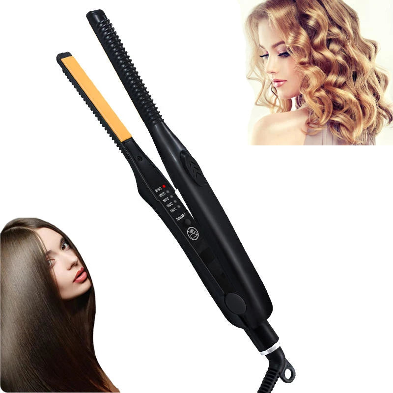 2-in-1 Ceramic Hair Straightener and Pencil Curler Iron - 1