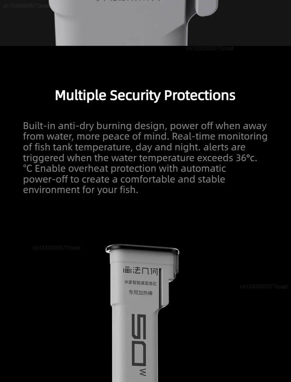 Xiaomi Mijia 50W Smart Fish Tank Heater Constant Temperature Rod