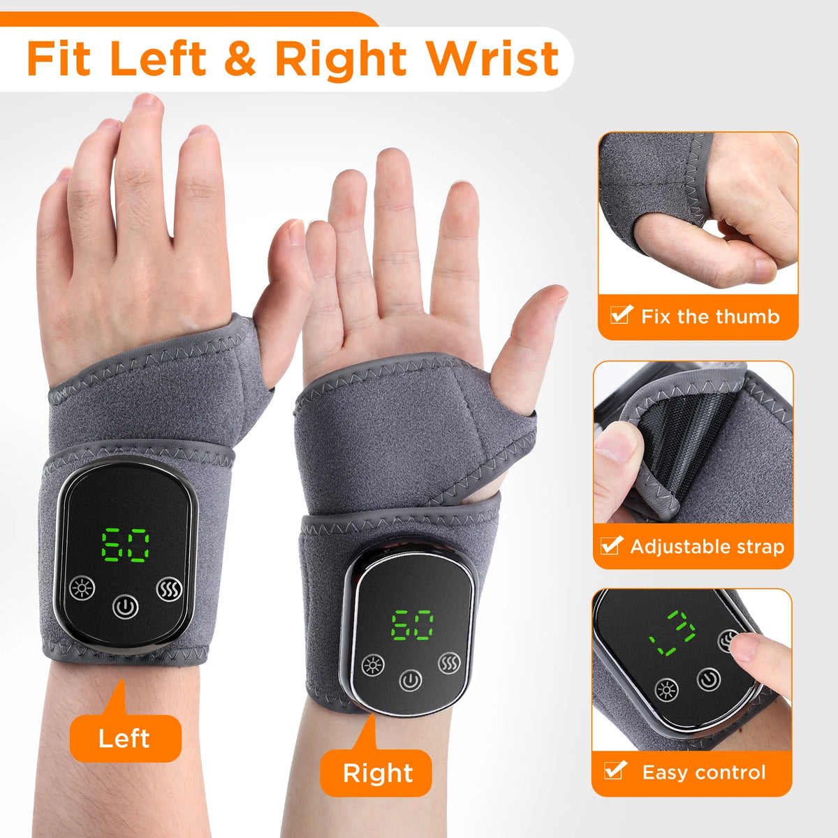 Heated Wrist Brace with Vibration Massage