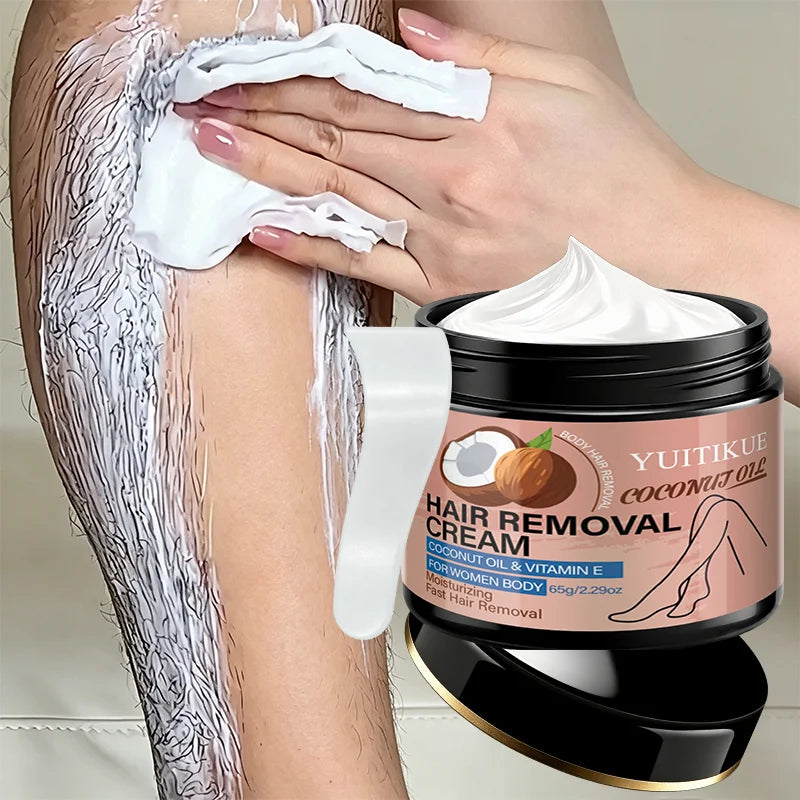 YUITIKUE Coconut Oil Hair Removal Cream Gentle Depilatory for Women