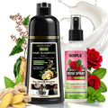 3-in-1 Black Hair Dye Shampoo and Rose Peppermint Moisturizing Spray