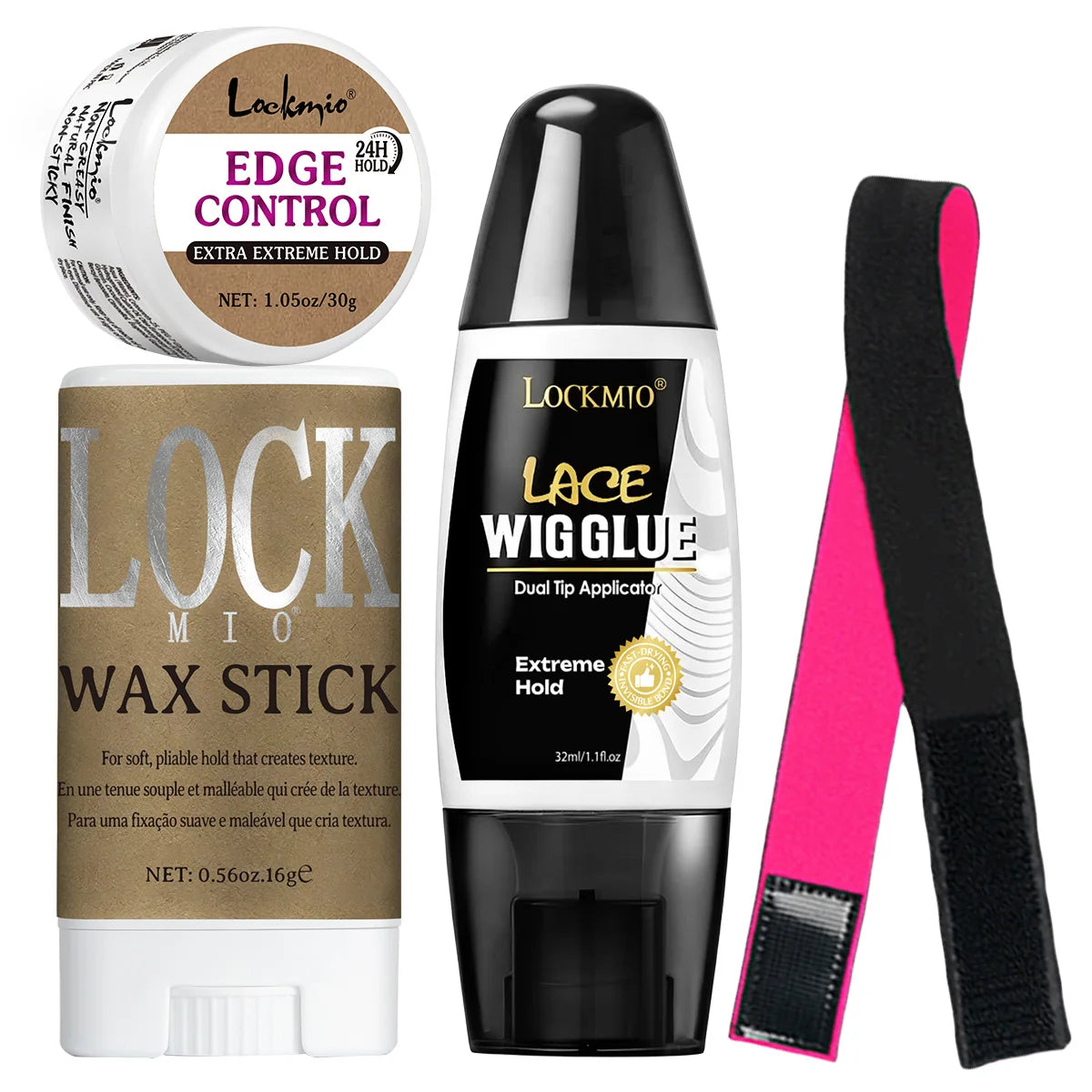 Lockmio Hair Styling Set Edge Control Wax Stick and Lace Wig Glue - 1