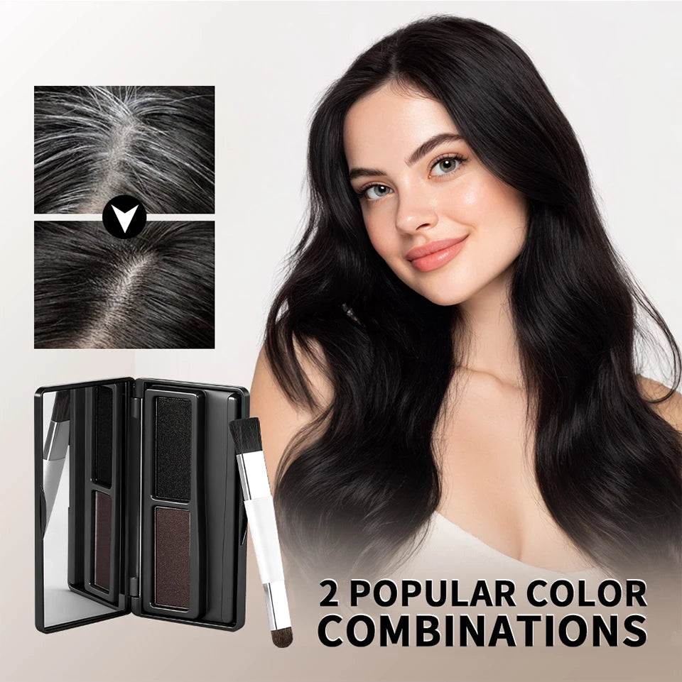 Instant Root Concealer Powder Palette for Gray Hair Coverage - 9