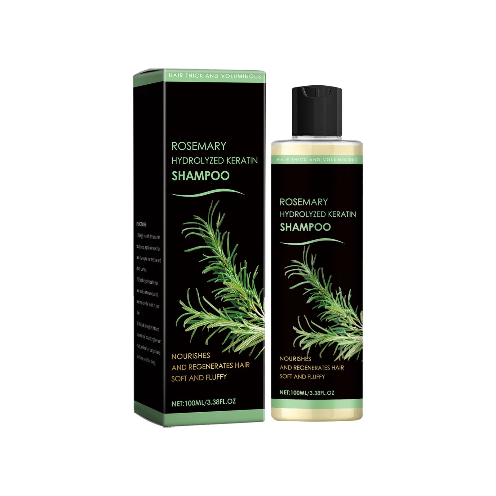 Rosemary Hydrolyzed Keratin Shampoo 100ml Scalp Soothing Volumizing - 17