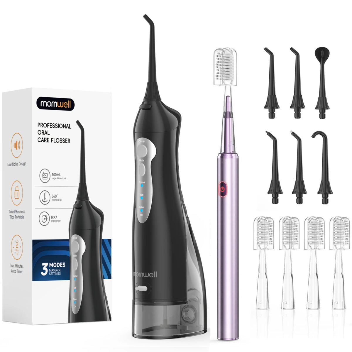 Electric Toothbrush and Portable Water Flosser Oral Care Set