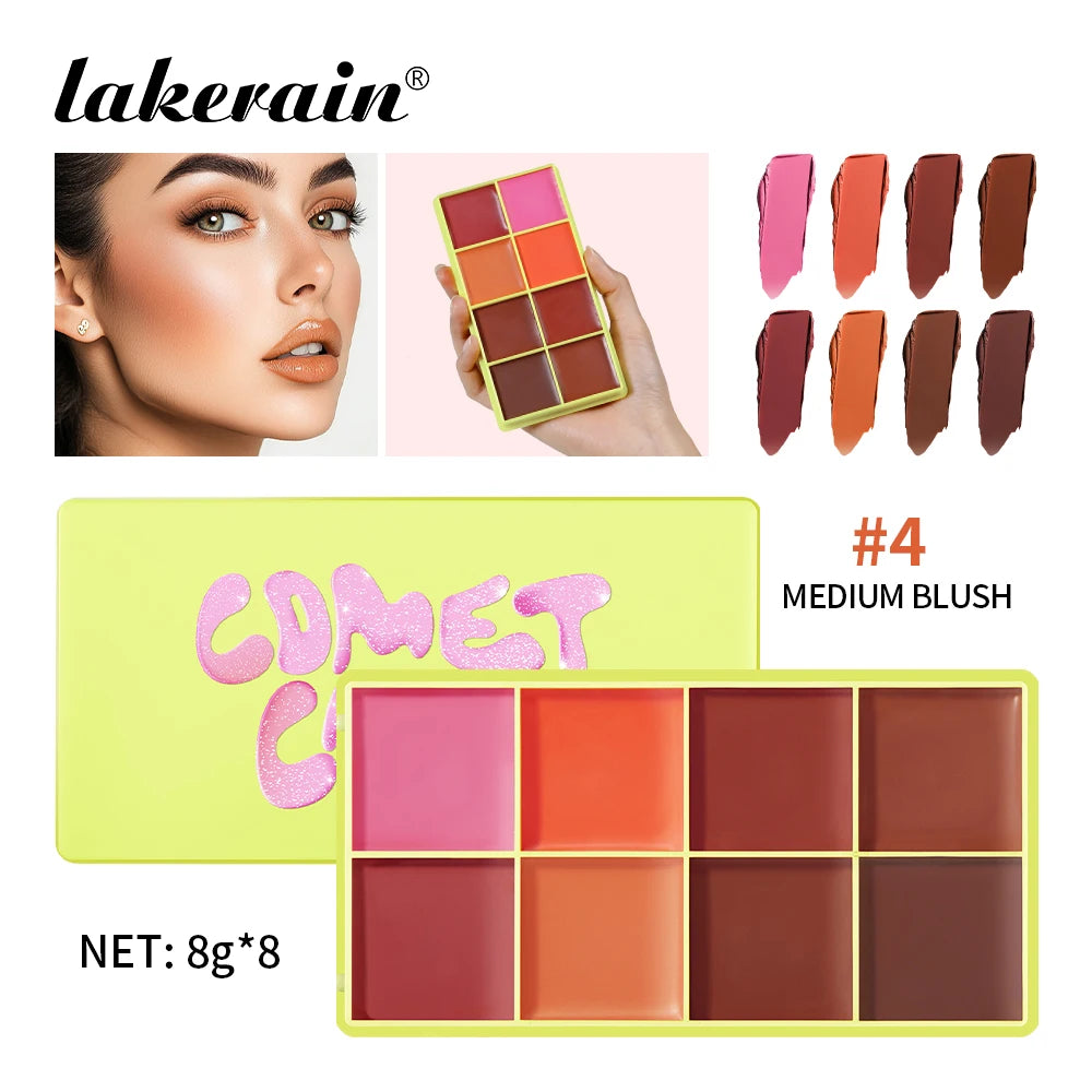 8-Color Cream Blush and Contour Palette - 1